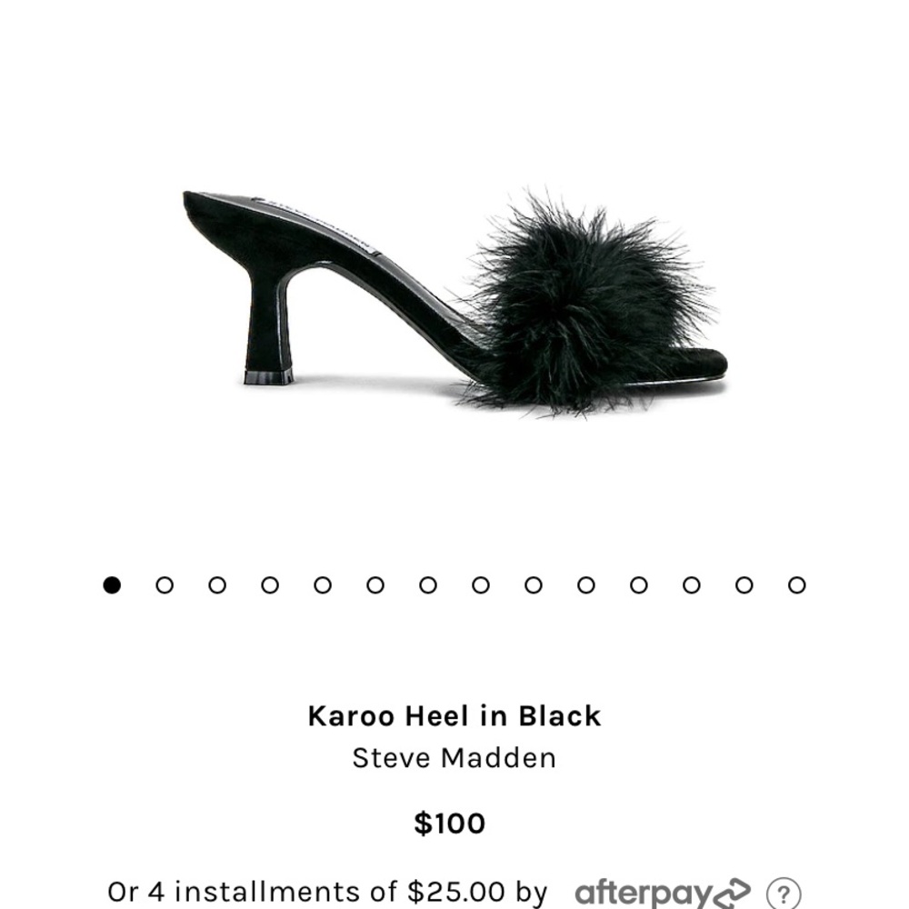 Steve Madden Black Feather heels- Karoo Heel in Black